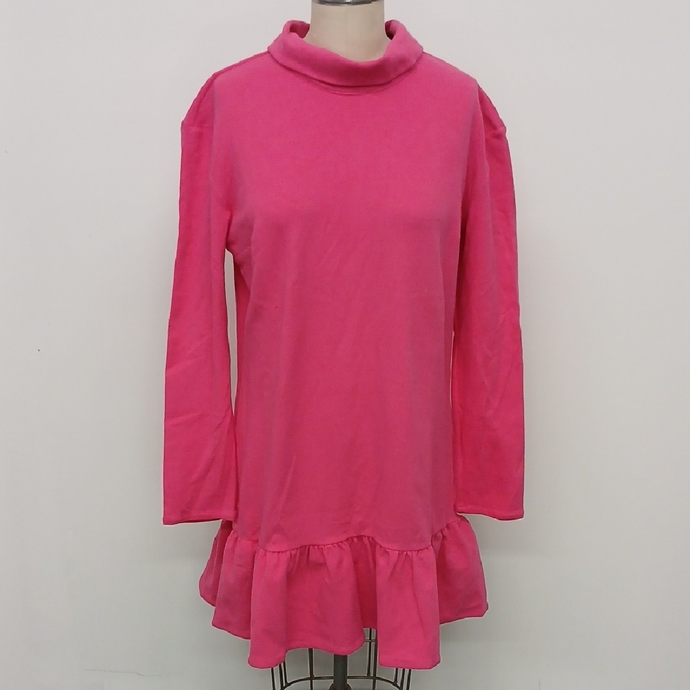 Hot Pink Mini Dress with Ruffle Hem